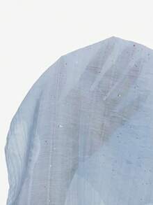 Lyxana Conjunto de 2 piezas para mujer con camisa de un solo pecho de unicolor simple y shorts con cordón - Azul - Ver 8