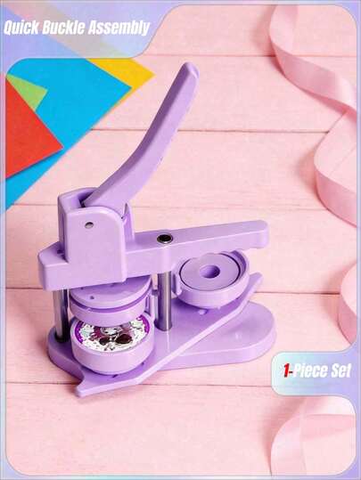 Máquina para hacer botones de 58 mm - (3.ª generación) Máquina de prensa para hacer insignias de botón DIY de 58 mm (2,25 pulgadas) sin instalación, con prensa de punzonado de insignias y 100 piezas de repuesto de botones, imágenes y cortador circular gratis