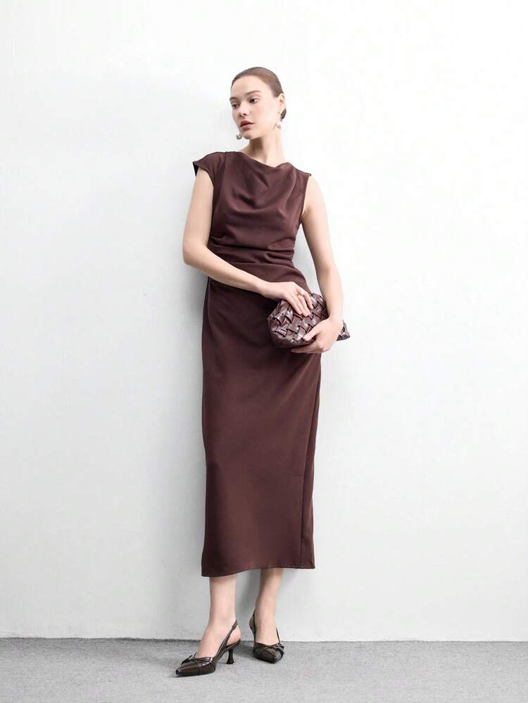 CUCCOO BIZCHIC Women's Fashion Pointed Toe PU Material Slip-On Kitten Heel Pumps, Suitable For Daily Commute, Work, Party