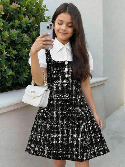 Firerie Kids 这款少女二合一系腰公主裙，休闲日常、正式场合、派对礼服、生日及姐妹装扮皆宜，适合女孩日常穿着、假期、家庭聚会及特殊场合，展现姐妹风情，春夏皆宜，可爱、优雅、甜美、复古、时尚。妈妈、女儿和姐妹的亲子装。