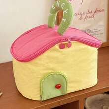 1pc Dopamine Color Block Large Capacity Cosmetic Bag, Portable Travel Handheld Zipper Storage Bag - Multicolor - View 11