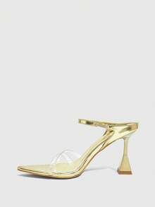 CUCCOO SZL Women's Fashionable Pointed Toe Heeled Sandals, Summer - Gold - View 5