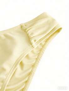 Swim Vcay Conjunto de tankini de unicolor con tirantes desmontables, adecuado para vacaciones en la playa - Crema - Ver 4