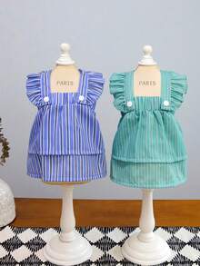 PETSIN Dog Clothing, Cat Clothing, Animal Skirts, Pet Spring/Summer New Collection, Puppy Dress, Princess Versatile Dress, Printed Stripes, Small Animal Clothing, Cool Sunscreen - Multicolor - View 6