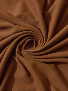 Vesra Women's Elegant Sexy Draped Neck Long Sleeve Fitted Dress - Brown - View 8