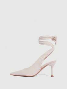 CUCCOO SZL Women's Suede Apricot Sexy Pointed Toe Bow Tie Fashion Date High Heel Pumps - Apricot - View 9