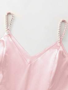 Franclia Đầm ngắn bằng satin màu đỏ tía thanh lịch, lãng mạn, họa tiết bong bóng, dành cho nữ, thích hợp cho mùa xuân/hè. - Màu Hồng baby - Xem 7