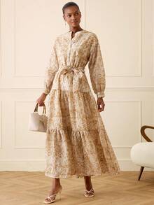 Lilora 女士优雅印花连衣裙 - 彩色 - 查看 5