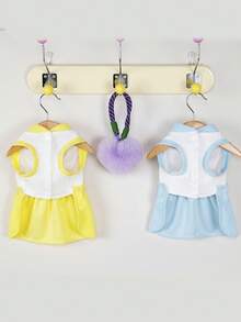 PETSIN 狗狗服装、猫咪服装、动物裙装、宠物春夏新品系列、幼犬连衣裙、公主风百搭连衣裙、条纹印花、小型动物服装、清凉防晒霜 - 彩色 - 查看 7