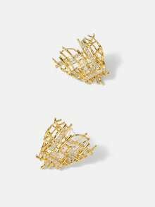 MOTF PREMIUM LIXIN NICHE DESIGN SENSE IRREGULAR WOVEN BRANCHES EAR BUCKLES FASHIONABLE RETRO LIGHT LUXURY EXAGGERATED TEMPERAMENT EARRINGS EARRINGS - Gold - View 4