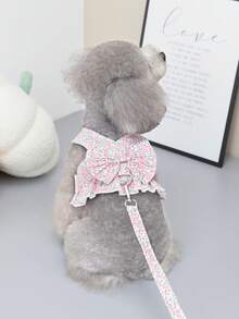 PETSIN Pet Chest And Back Skirt, Cat Traction Strap, Animal Collar Set, Pet Supplies Strap Skirt, Dog Walking Princess Skirt, Pet Chest And Back Skirt+Rope Sweet - Multicolor - View 9