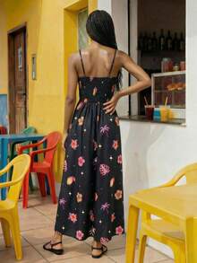 CAJUNI 黑色长款连衣裙，饰有热带元素刺绣 价格：32 - 黑色 - 查看 2