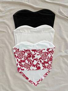 Soleia Top fascia asimmetrico casual da donna - Multicolore - Visualizzare 2