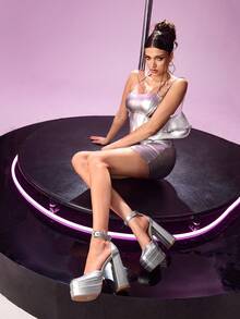 CUCCOO LuxiPop Women Pumps Valentine's Day - Silver - View 2