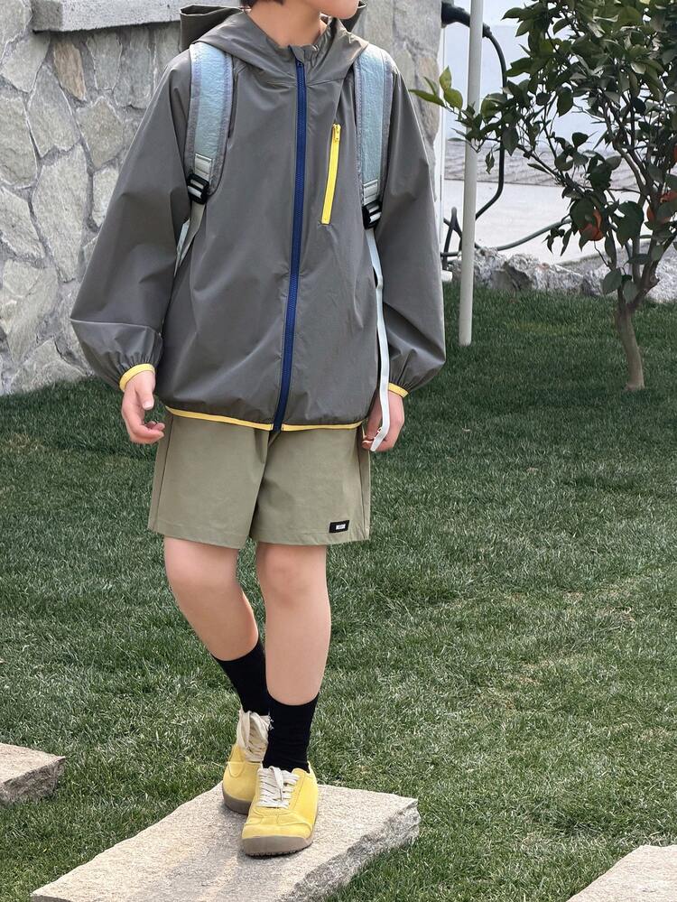 Tween Boy Casual Sports Outdoor Hooded Jacket