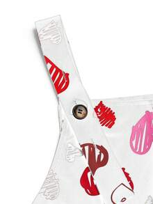 Sweetra Jumpsuit Motif Hati Modis Ukuran Plus untuk Hari Valentine - Putih - View 5