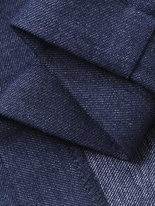 DAZY Set de 2 piezas de suéter casual de efecto de mezclilla con hombros descubiertos y pantalones de pierna ancha para primavera - Azul Marino - Ver 7