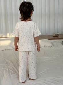 Dazy Kids Young Boy Star Print Short-Sleeve Top And Pants For Loungewear Summer - Apricot - View 8
