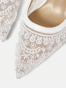 CUCCOO HITCHD Women's Pointed Toe Buckle Design Everyday Versatile Fashion High Heels Valentine's Day - White - View 9