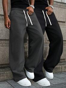 Manfinity EMRG Men's Loose Fit Casual Sweatpants,Baggy Pants,Track Pants,Jogging,Baggy Versatile Street Style Joggers Suitable For Streetwear, Casual Daily Wear, Weekend Outings, Music Festivals, Social Gatherings And More. This Pant Is An Essential Versatile Piece In A Man's Wardrobe, Making It A Great Gift For Boyfriends Or Husbands. Oversized Sweatpants  Sweats Sweatpants Wide For Men Pro Club Sweat Pants Grey Baggy Sweatpants - Multicolor - View 5