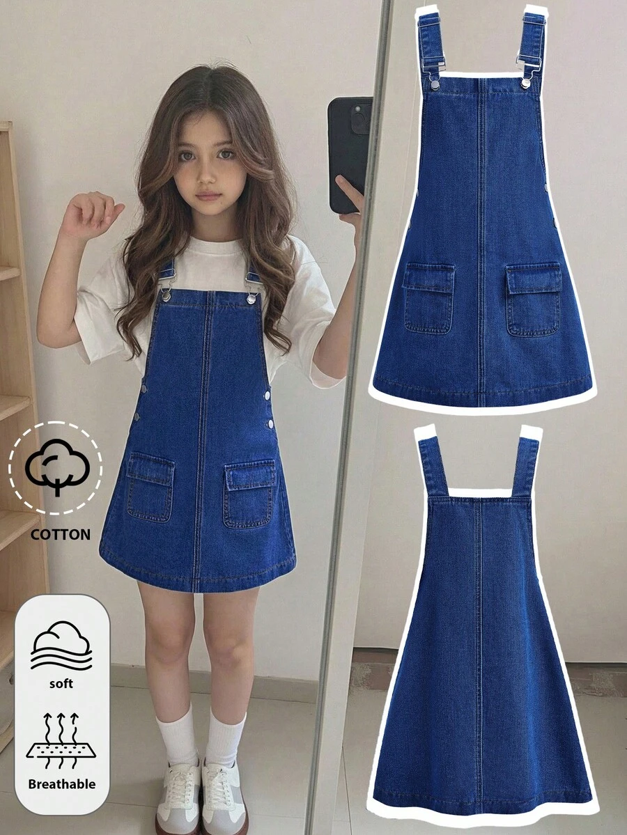 Tween Girls Fashion Casual Y2k Vintage Cool Street Dark Blue Denim ...
