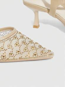 CUCCOO SZL Casual Commute Pointed Toe Stiletto Heel Women Pumps - Apricot - View 6