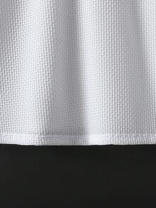 SHEIN 一件青少年男童绅士风白色领刺绣时尚短袖polo衫，绅士套装，商务优雅校园派对日常休闲外套，简约优雅风格 - 白色 - 查看 6