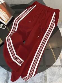 Franclia Fitted Stand Collar Cardigan + Casual Slant Pocket Pants Set - Red - View 2