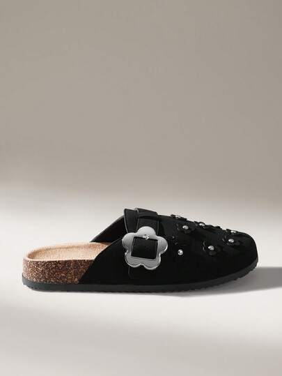  Solecia 女士可调节搭扣带休闲日常穿搭平底穆勒鞋，春夏新款，适合度假、婚礼、复活节、海滩、圣诞节等场合。