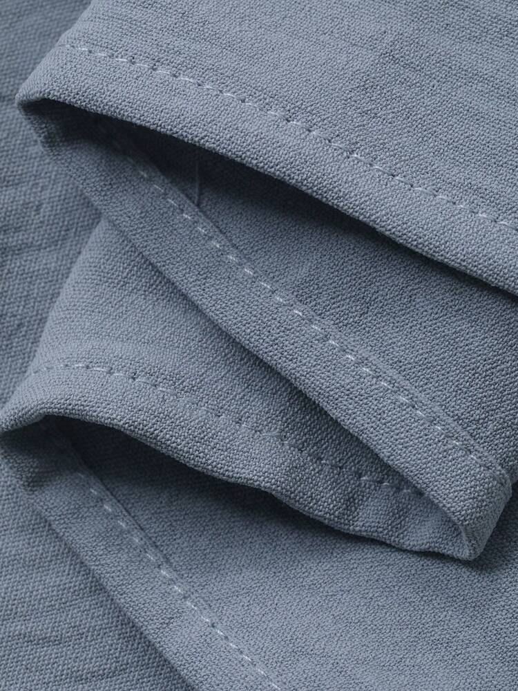 Women's Elegant Solid Color Textured Puff Sleeve Shirt And Tie Waist Skirt 2-Piece Set, Spring/Summer