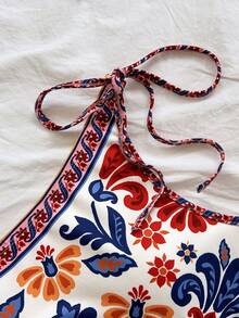Soleia Bodysuit Rajut Motif Cetak Ukuran Plus Terbaru untuk Liburan Wanita, Pakaian Musim Panas, Pakaian Musim Semi, Festival, Pakaian Pantai Wanita, Liburan. - MultiWarna - View 7