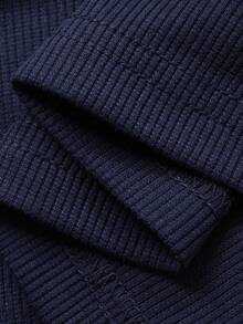 DAZY Áo thun tay ngắn dáng suông, màu trơn, cổ bẻ nửa thân, thích hợp mặc đi làm, mùa xuân/hè. - Màu xanh hải quân - Xem 9