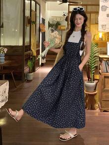 DAZY Women's Minimalist Print Sleeveless Short Dress Sundress Summer - Blue - View 7