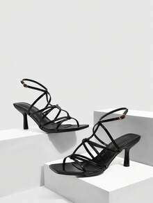 CUCCOO SZL Women's Elegant Commuter Heeled Sandals - Black - View 2