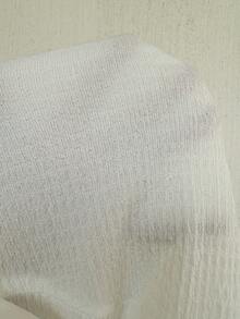 Sunnyshic 女士新款万圣节、圣诞节、感恩节、新年T恤，适合派对、通勤、日常、旅行、夏季穿着。白色修身褶皱腰部上衣，甜美可爱，褶皱针织纹理拼接，白色天丝雪纺，大蝴蝶结装饰，金色爱心，白色蕾丝边，心形领口T恤 - 白色 - 查看 3