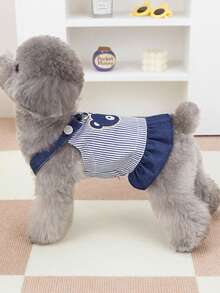 PETSIN Dog Clothing, Cat Clothing, Animal Skirts, Pet Spring/Summer New Collection, Puppy Dress, Princess Versatile Dress, Printed Stripes, Small Animal Clothing, Cool Sunscreen - Multicolor - View 5