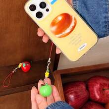 1个可爱3D苹果挂饰 | 少女风手机挂绳/钥匙扣/包包挂件 - 彩色 - 查看 5