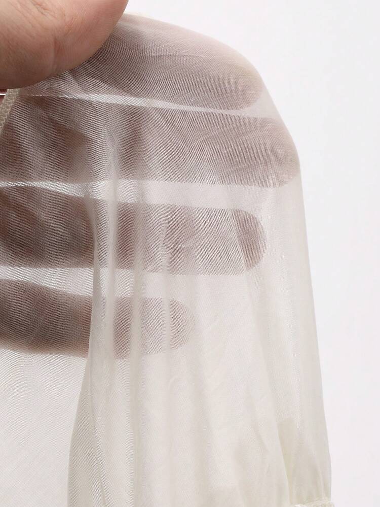 Women's Round Neck Tie-Up Sleeveless Frill Trim Patchwork Short Dress, Casual & Elegant Blouse Summer