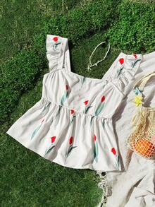 Sweetra Sleeveless Digital Print Sexy Streetwear Camisole - Multicolor - View 1