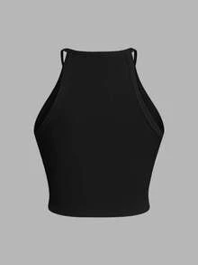 SHEIN Essnce 3pcs Women Plus Size Casual Fitted Camisole Set, Summer - Black and White - View 8