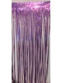 1Pc Laser Rain Curtain / 2pcs/3pcs (Blue Laser + Champagne Set) / 2pcs (Champagne Rain Curtain) Shiny Gold Birthday Party Decor Background, Housewarming, Anniversary, Wedding Decoration To Add Joyful Atmosphere - 淡紫色 - 查看 6