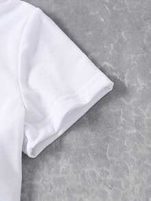 SHEIN Streecool Kids 男童卡通字母图案T恤 - 白色 - 查看 6