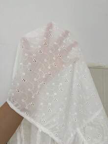 SHEIN 两件套蕾丝边吊带睡衣套装，夏季 - 白色 - 查看 7