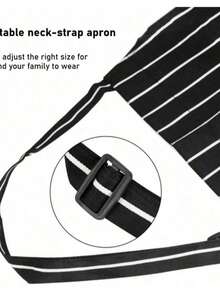 1/2pcs Striped Pattern Apron, Unisex Adjustable Bib Apron With 2 Pockets, Men & Women Cooking Kitchen Apron, Fabric Resistant To Oil Stains, Suitable For Cooking, Baking, Gardening, Restaurant, Kitchen Use - Black - View 3