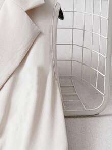 SHEIN PETITE Women's Pearl Button Collar Sleeveless Dress - Apricot - View 5