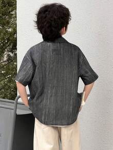 DAZY Tween Boy Summer Casual Retro Short-Sleeve Shirt - Grey - View 7