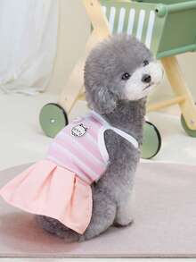 PETSIN 狗狗服装、猫咪服装、动物裙装、宠物春夏新品系列、幼犬连衣裙、公主风百搭连衣裙、条纹印花、小型动物服装、清凉防晒霜 - 彩色 - 查看 15