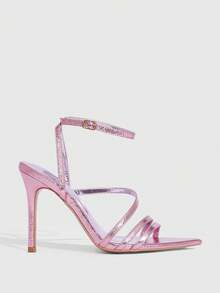 CUCCOO SZL 女士尖头搭扣设计时尚高跟凉鞋，适合日常穿着 - 粉色 - 查看 7