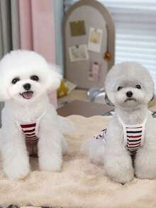 PETSIN Dog Clothing, Cat Clothing, Animal Skirts, Pet Spring/Summer New Collection, Puppy Dress, Princess Versatile Dress, Printed Stripes, Small Animal Clothing, Cool Sunscreen - Multicolor - View 9