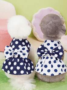 PETSIN 狗狗服装、猫咪服装、动物裙装、宠物春夏新品系列、幼犬连衣裙、公主风百搭连衣裙、条纹印花、小型动物服装、清凉防晒霜 - 彩色 - 查看 4